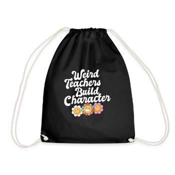 Weird Teachers Build Character Groovy School - Drawstring Bag - black - Front