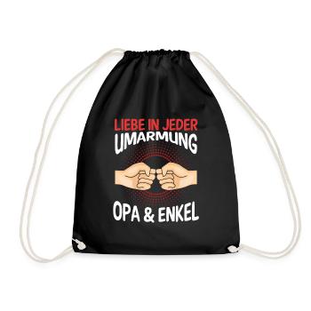 Großvater Opa und Enkel - Turnbeutel - Schwarz - Vorne
