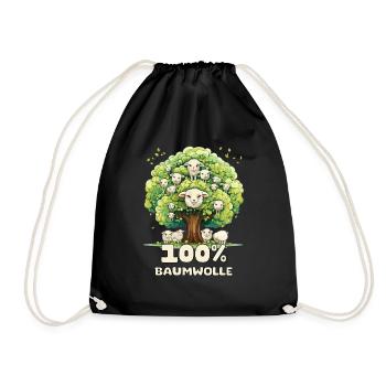 Lustiges Wortspiel; 100 % Baumwolle - Turnbeutel - Schwarz - Vorne