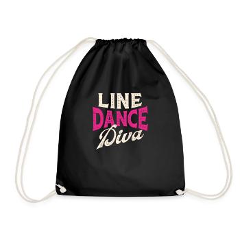 Line Dance Diva Western Country Dancing Women - Drawstring Bag - black - Front