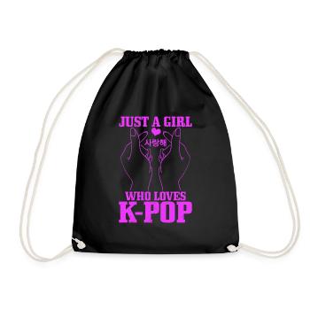 K-Pop Fan Geschenk Koreanische Popmusik - Turnbeutel - Schwarz - Vorne