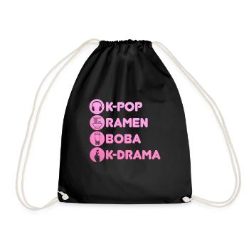 K-Pop-Fan Geschenk Koreanische Popmusik - Turnbeutel - Schwarz - Vorne
