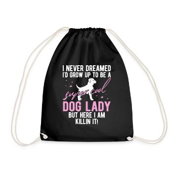 Hundemama Hund Geschenk Hundehalter Spruch - Turnbeutel - Schwarz - Vorne