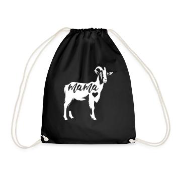 Ziegenmama Geschenk Ziegenhalter Ziege Spruch - Turnbeutel - Schwarz - Vorne