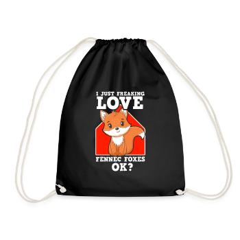 Fennec Fox Cute Fennec Foxes Fennec Animal - Drawstring Bag - black - Front