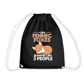 Fennec Fox Cute Fennec Foxes Fennec Animal - Drawstring Bag - black - Front