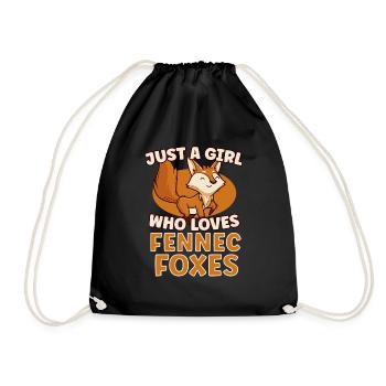 Fennec Fox Cute Fennec Foxes Fennec Animal - Drawstring Bag - black - Front