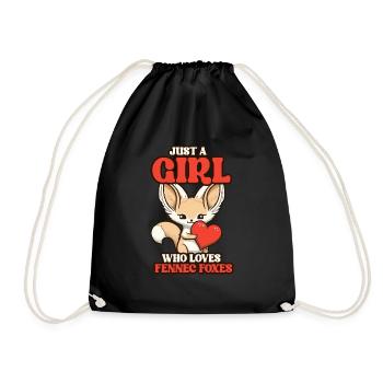 Fennec Fox Cute Fennec Foxes Fennec Animal - Drawstring Bag - black - Front