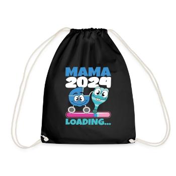 Mama 2024 werdende Mutter Schwangerschaft - Turnbeutel - Schwarz - Vorne