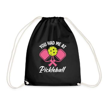 Lustiges Pickleball Geschenk - Turnbeutel - Schwarz - Vorne
