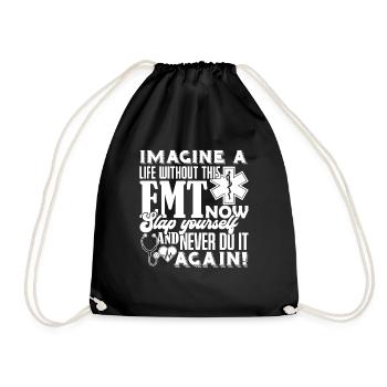 EMT Life Without EMT - Drawstring Bag - black - Front