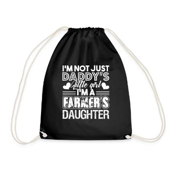 Farmer I'm A Farmer's Daughter - Drawstring Bag - black - Front