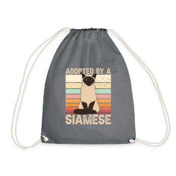 Siamese cat - Drawstring Bag - grey - Front