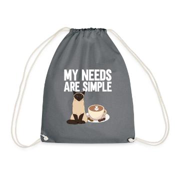 Siamese - Drawstring Bag - grey - Front