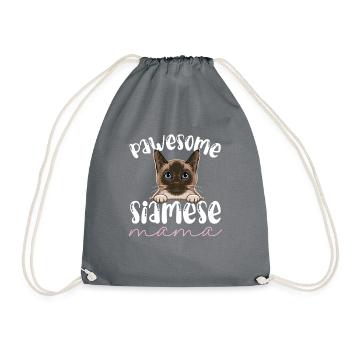 Siamese - Drawstring Bag - grey - Front