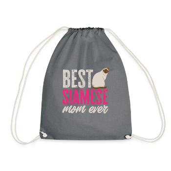 Siamese cat - Drawstring Bag - grey - Front