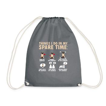 Siamese cat - Drawstring Bag - grey - Front