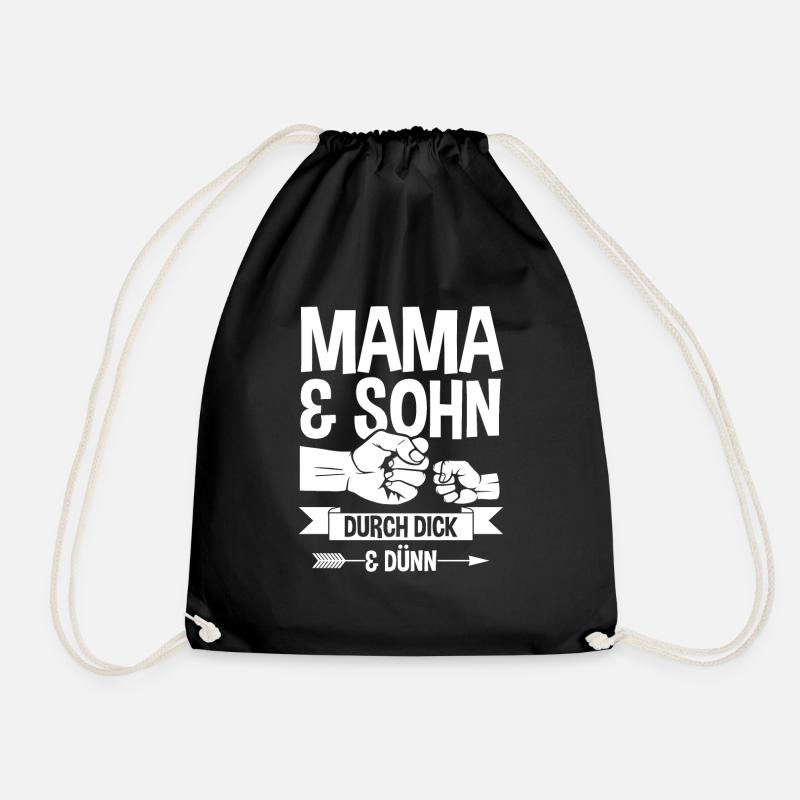 Mutter Muttertag Mama und Sohn - Turnbeutel - Schwarz