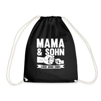 Mutter Muttertag Mama und Sohn - Turnbeutel - Schwarz - Vorne