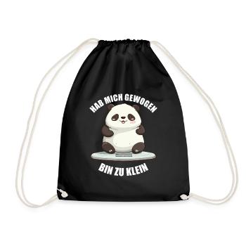 Hab mich gewogen bin zu klein Panda - Turnbeutel - Schwarz - Vorne