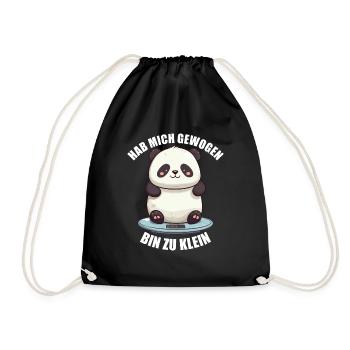 Hab mich gewogen bin zu klein Panda - Turnbeutel - Schwarz - Vorne