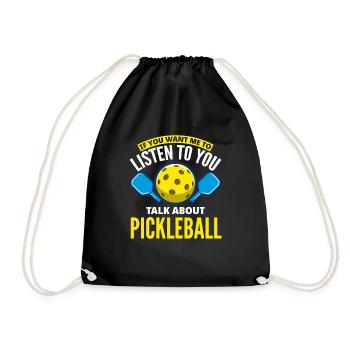 Lustiges Pickleball Geschenk - Turnbeutel - Schwarz - Vorne