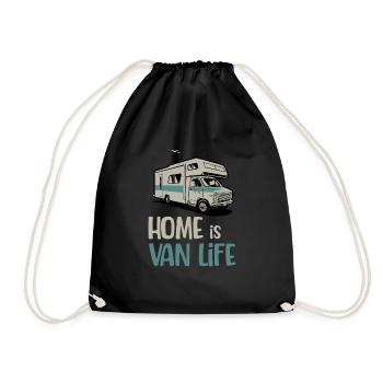 Zuhause Ist Vanlife Reisende Wohnmobil - Turnbeutel - Schwarz - Vorne