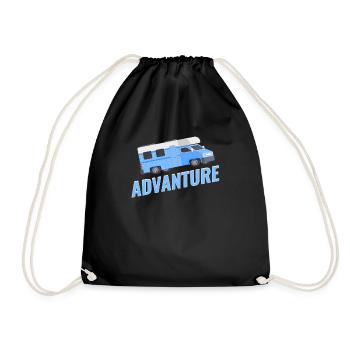 Advanture Van Home Traveler Motorhome Mountaineering - Drawstring Bag - black - Front