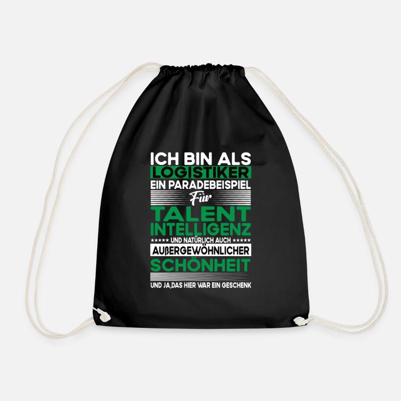 Logistiker Bescheiden - Lustiger Spruch - Turnbeutel - Schwarz