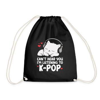 Je ne t’entends pas, j’écoute des produits Kpop - Sac de sport léger - noir - Devant
