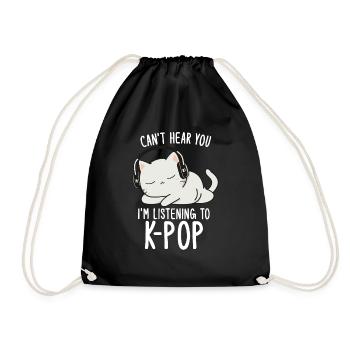 Je ne t’entends pas, j’écoute des produits Kpop - Sac de sport léger - noir - Devant