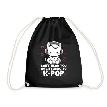 Je ne t’entends pas, j’écoute des produits Kpop - Sac de sport léger - noir - Devant