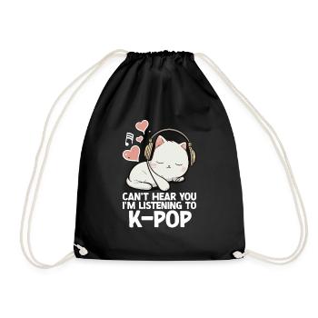 Je ne t’entends pas, j’écoute des produits Kpop - Sac de sport léger - noir - Devant