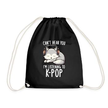 Je ne t’entends pas, j’écoute des produits Kpop - Sac de sport léger - noir - Devant