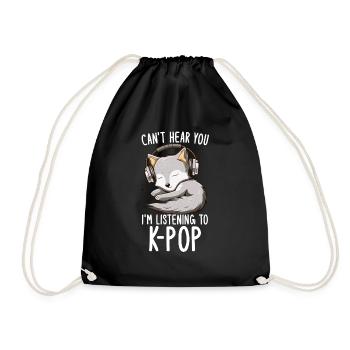 Je ne t’entends pas, j’écoute des produits Kpop - Sac de sport léger - noir - Devant