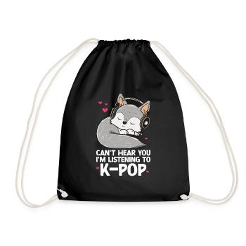 Je ne t’entends pas, j’écoute des produits Kpop - Sac de sport léger - noir - Devant