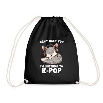 Je ne t’entends pas, j’écoute des produits Kpop - Sac de sport léger - noir - Devant
