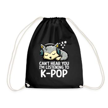 Je ne t’entends pas, j’écoute des produits Kpop - Sac de sport léger - noir - Devant