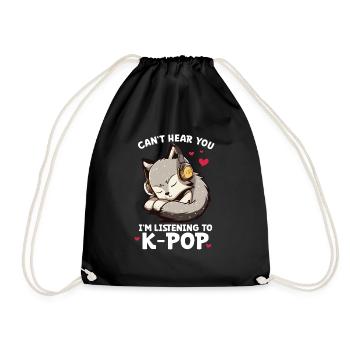 Je ne t’entends pas, j’écoute des produits Kpop - Sac de sport léger - noir - Devant