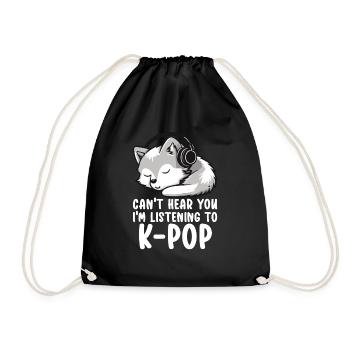 Je ne t’entends pas, j’écoute des produits Kpop - Sac de sport léger - noir - Devant