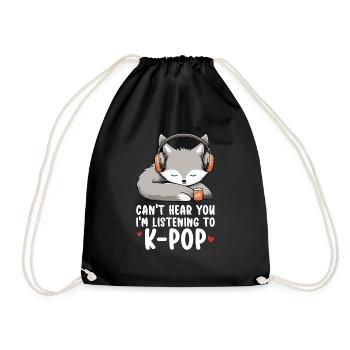 Je ne t’entends pas, j’écoute des produits Kpop - Sac de sport léger - noir - Devant