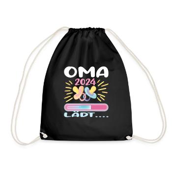 Oma 2024 werdende Oma 2024 Loading - Turnbeutel - Schwarz - Vorne