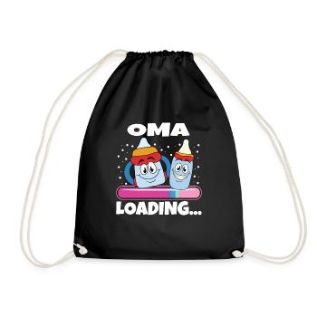 Oma 2024 werdende Oma 2024 Loading - Turnbeutel - Schwarz - Vorne