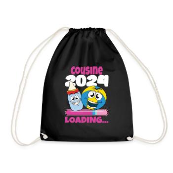 Cousine werden Cousine 2024 - Turnbeutel - Schwarz - Vorne