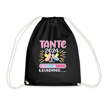 Tante 2024 Loading Tante werden 2024 - Turnbeutel - Schwarz - Vorne