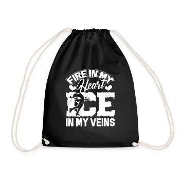 Figure Skating Figure Skating Fire In My Heart - Drawstring Bag - black - Front