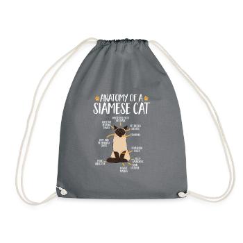 Chat siamois - Sac de sport léger - gris - Devant