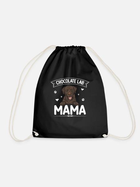 Chocolate Labrador Retriever dog - Drawstring Bag - black