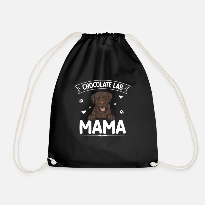 Chocolate Labrador Retriever dog - Drawstring Bag - black