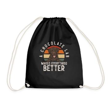 Chien Labrador Retriever chocolat - Sac de sport léger - noir - Devant